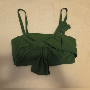 Farm Rio Green Front Bow Top, XS